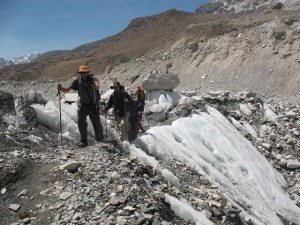 Ut över Khumbu Glacier Ut över Khumbu Glacier