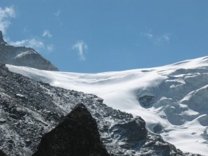 Mera La - passet/glaciären vi ska vandra över för att ta oss till toppen